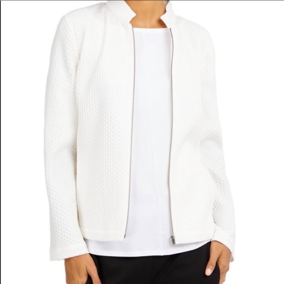 Eileen Fisher Honeycomb Structured Jacket in Ivory - Picture 1 of 16